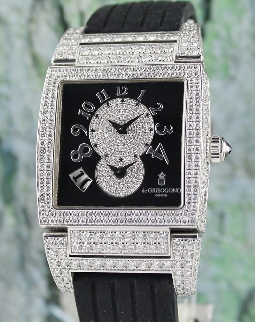(image for) 100% ORIGINAL 18K WHITE GOLD DE GRISOGONO DIAMOND WATCH